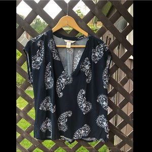 H&M women’s blue cotton blouse